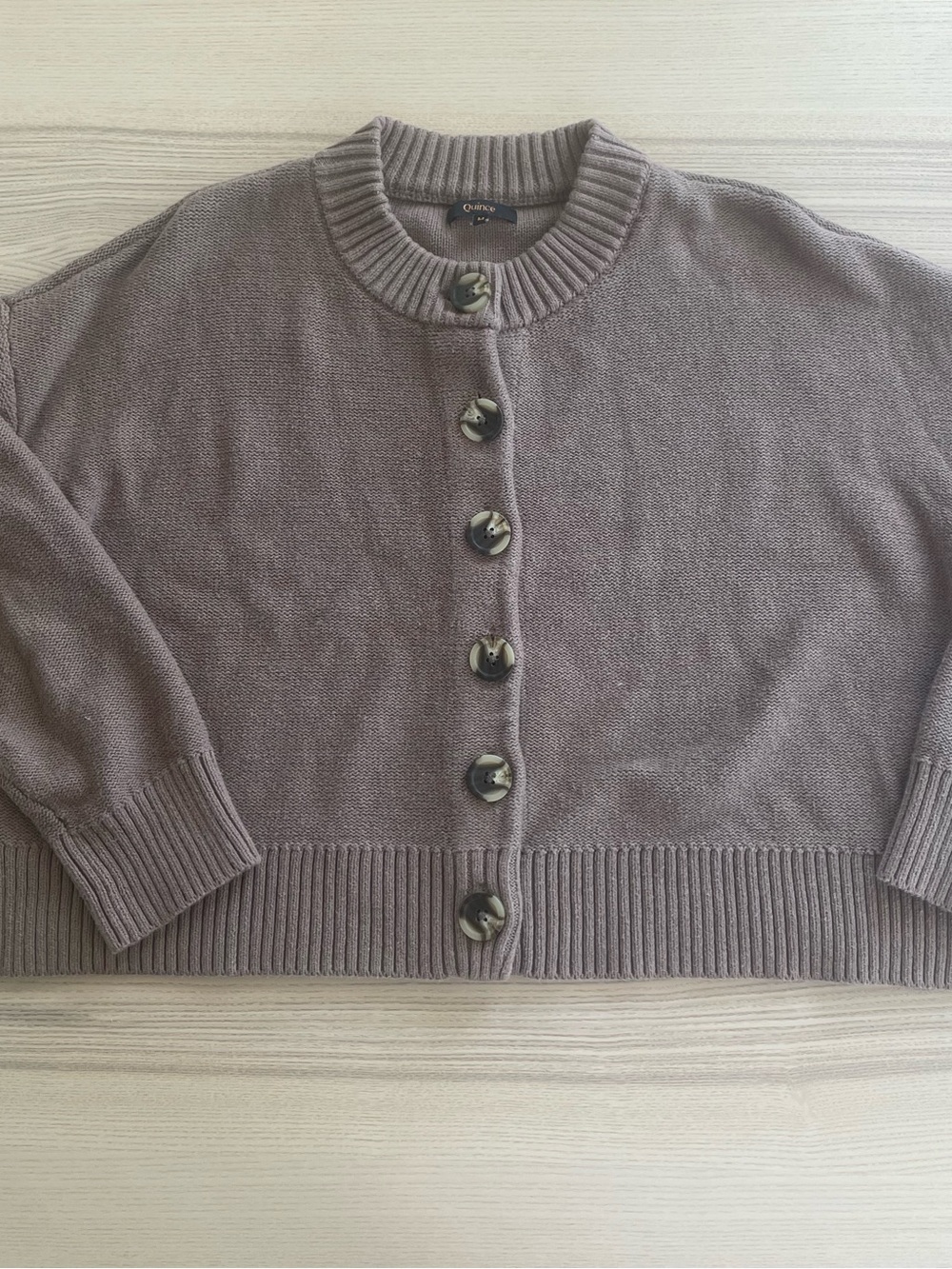 Quince 100% Organic Cotton Cropped Cardigan